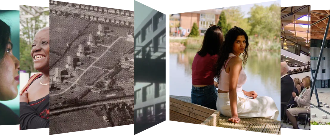 Selection of old and new photos of University of Warwick across the decades